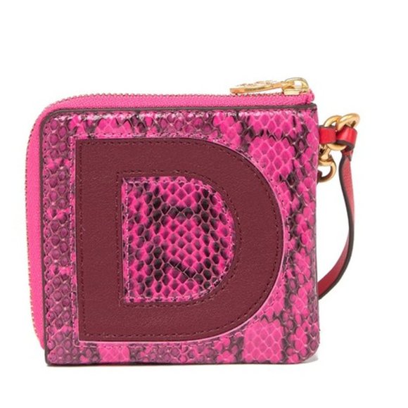 Tory Burch D Monogram Card Case Key Fob Wallet - Picture 1 of 5